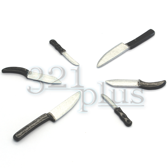 Puppenhaus Küchen Besteck, Miniatur Messer Set, Kochmesser im Maßstab 1:12