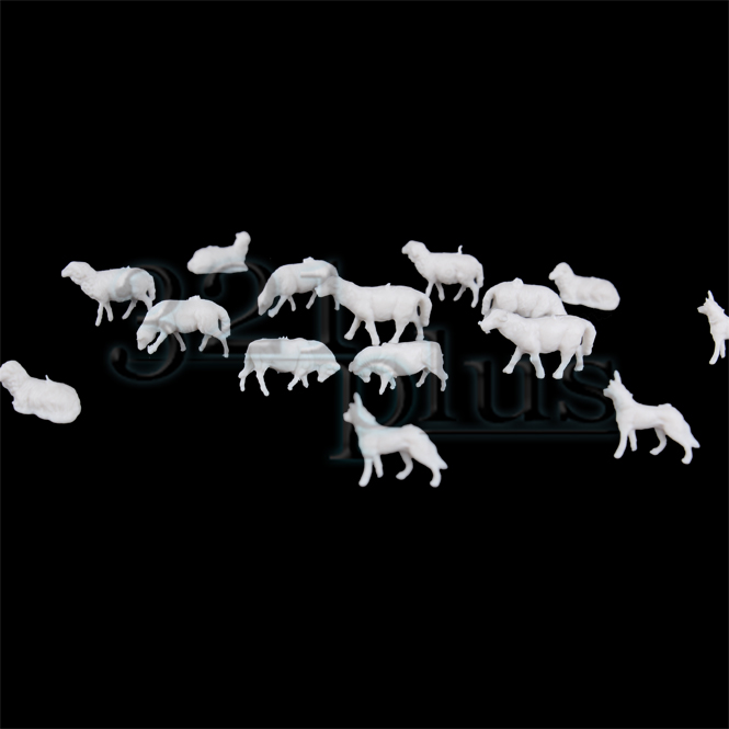 20 pcs. of mixed Sheeps & Dogs N scale Farm Animals N Gauge Figures